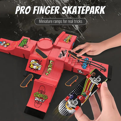 🔥Black Friday Sale 🎁6-in-1 Modular Finger Skateboard Park Ramp Kit