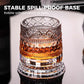 🥃 360° Rotating Whiskey Glass with Decoupled Base – Stress-Relieving Spin, Enhances Aroma, Lead-Free Crystal, 300ml – Perfect for Scotch, Bourbon & Cocktails (Gift Box)