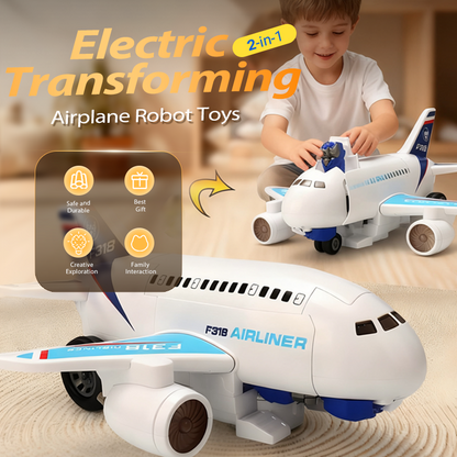 🎄 50% OFF NOW! 🎅2-in-1 Electric Transforming Airplane Robot Toys