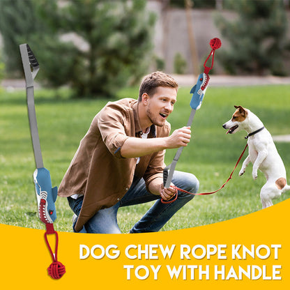 🐶Interactive Dog Rope Toy with Squeaker & Non-Slip Handle – Heavy-Duty Tug of War Toy, 180KG Tensile Strength, Suction Cup Option for Solo Play, for Aggressive Chewers – Shark, Eagle, Corn Designs