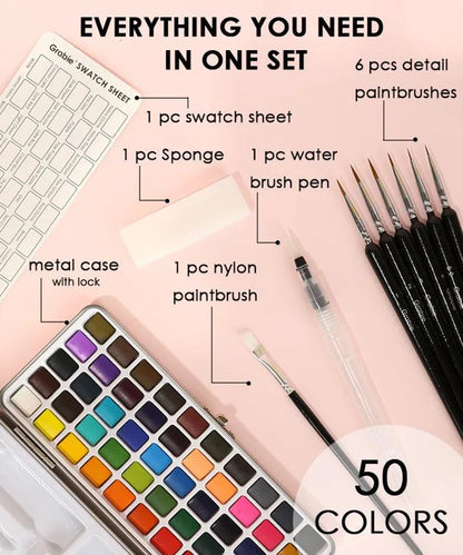 🥳2026 HOT SALE🥳💞Premium Watercolor Set - Portable Paint Kit - Perfect for Gifting to Adults, Teens, Tweens, & Kids