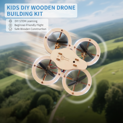 🎁2026 Hot Sale 50% OFF⏳Kids DIY Wooden Drone Building Kit