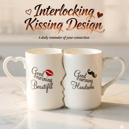 🔥2026 HOT SALE💞Romantic Heart Handle Kissing Mugs for Couples