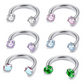 Circular Barbell Septum Ring with CZ Stones