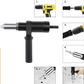 Drill-Powered Rivet Gun Adapter 🔩🔧 – 4 Nozzles, Alloy Steel, Fast & Effortless