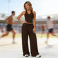 🔥50% OFF & Free Shipping🔥 Two-Piece Halter & Wide-Leg Set 🌴✨ – Drawstring, Pockets, 5 Colours S-3XL