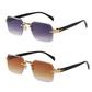 Rimless Rectangular Sunglasses for Men & Women