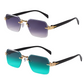 Rimless Rectangular Sunglasses for Men & Women