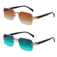 Rimless Rectangular Sunglasses for Men & Women