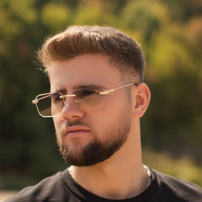 Trendy Retro Rimless UV Protection Sunglasses