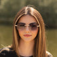 Trendy Retro Rimless UV Protection Sunglasses
