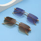 Trendy Retro Rimless UV Protection Sunglasses
