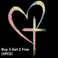 Glitter Heart Cross Car Decal Sticker