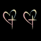 Glitter Heart Cross Car Decal Sticker