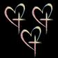 Glitter Heart Cross Car Decal Sticker