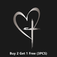 Glitter Heart Cross Car Decal Sticker