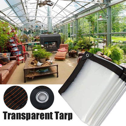 🔥 💥Up to 50% off  💪 Heavy-Duty Transparent PE Tarp 🔍 – 90% Light Transmittance, Thermal Insulated & Waterproof, Tear-Resistant, Rustproof Grommets, Easy Single Install – for Greenhouse, Carport & Winter Protection 🌧️☔
