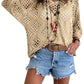 💥Hot Sales-49% OFF🔥Womens Bohemian-Inspired Beige Crochet Top with V-Neck