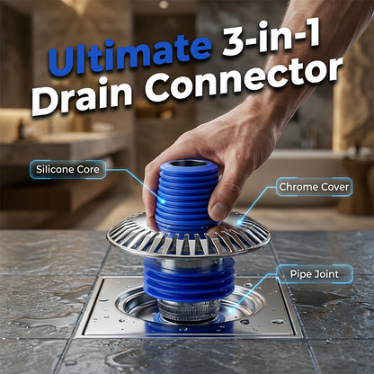 ⏳LIMITED OFFER 50%OFF🌞3-in-1 Washing Machine & Basin Drain Connector 🧺 – Anti-Odor One-Way Valve, Rustproof Metallic Top, Universal Fit for 32-45mm Floor Drains