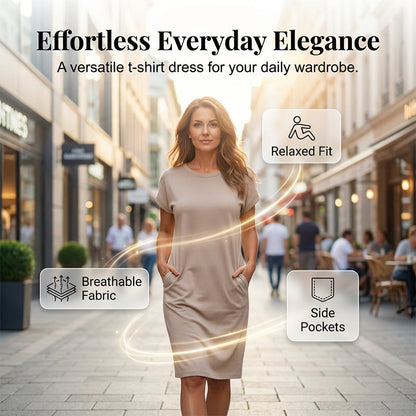 🌺Summer Hot Sale 50% OFF💐Women's Loose Midi Dress – Soft & Breathable, Side Pockets, Relaxed Fit, S–5XL – Machine Washable, Wrinkle Resistant – Versatile Everyday Wear