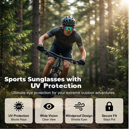🥳2026 HOT SALE🥳💞30K+ SOLD!✨ 50% OFF! 🕶️ UV400 Sports Sunglasses with Mirrored Lenses – Panoramic View & Side Shields, Impact-Resistant, Anti-Slip Grips – Perfect for Cycling, Running & Driving (Unisex)