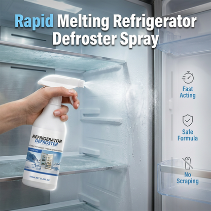 🥳2026 HOT SALE🥳💞30K+ SOLD!❄️💨 50% OFF! Rapid Refrigerator Defroster Spray – Instant frost melting, no scraping. Food safe, easy spray. Save time & energy. 🧊✨