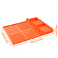🍔 Silicone BBQ Side Shelf Mat – Spill-Proof, Heat Resistant, Non-Slip, Dishwasher Safe – Organise Tongs & Spatulas, Protect Grill Counter (Red/Grey/Orange)