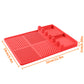 🍔 Silicone BBQ Side Shelf Mat – Spill-Proof, Heat Resistant, Non-Slip, Dishwasher Safe – Organise Tongs & Spatulas, Protect Grill Counter (Red/Grey/Orange)