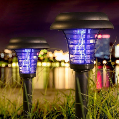 🦟 Solar Mosquito Zapper Lamp – Dual Mode (Solar + Battery), Auto On/Off, Waterproof & Shock-Proof – Outdoor Insect Killer with Bright Lighting for Garden, Patio, Camping