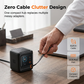 🔥Limit 2 per customer⚡ 100W Desktop Fast Charging Station – Built‑in Retractable Cable, 4 Ports, Real‑time Power Display – USB C Hub for Laptop, Phone, Tablet – Zero Cable Clutter (UK Plug)