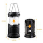 🎁 3-in-1 Solar Camping Lantern – Retractable, 2 Light Modes (White & Flickering Flame), Flashlight, USB+Solar Charging – Ultra Portable for Hiking, Tent, Emergency (360g)