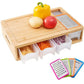 Bamboo Prep Station with Built‑in Graters & Storage Drawers – 4‑in‑1 Chopping Board with Slide‑Out Containers – Knife‑Friendly, Space‑Saving Kitchen Organiser – Hand Wash