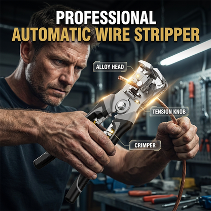 Automatic Wire Stripper – 3-in-1: Strips, Cuts & Crimps Terminals (10-22 AWG), Heavy-Duty Alloy, Ergonomic Non-Slip Grips – Ideal for Electricians & DIY Projects