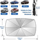 ☀️🚗 Upgraded 360° Rotatable Windshield Sun Shade – Bendable Handle, 55x31 inch, UV Reflector Umbrella for Car, SUV & Van, Compact Foldable 🛡️