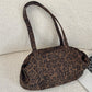 Slouchy Leopard Print Tote Bag – Soft Faux Suede, Lightweight Large Capacity Shoulder Bag with Zip Closure, Casual Streetwear Style for Everyday