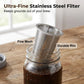 Cold Brew Coffee Maker – 32oz / 64oz Glass Pitcher, Ultra-Fine Stainless Steel Filter, Leak-Proof Flip Lid, Measurement Markings & Cleaning Brush, Perfect for Smooth Homemade Iced Coffee