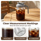 Cold Brew Coffee Maker – 32oz / 64oz Glass Pitcher, Ultra-Fine Stainless Steel Filter, Leak-Proof Flip Lid, Measurement Markings & Cleaning Brush, Perfect for Smooth Homemade Iced Coffee