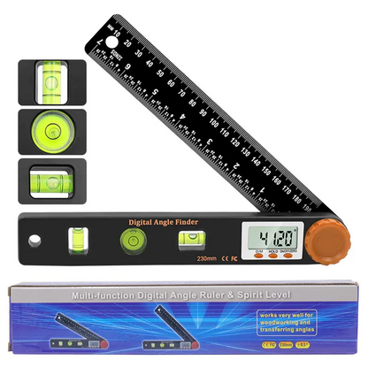 📐4-in-1 Digital Angle Finder – Protractor, Ruler & Spirit Level, 0.05° Accuracy, 0-360° Range, Locking Knob, ABS Engineering Plastic – Perfect for Woodworking, Construction & DIY