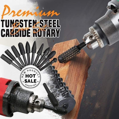 Tungsten Carbide Rotary Burr Set – YG8 Hardened Steel, 10x Longer Life, Fit Electric & Cordless Drills, Ideal for Metal, Wood & Plastic Deburring, Grinding & Carving（50% OFF）