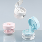 All-in-One Retainer & Denture Cleaner Case – Leak-Proof Soaking Bath with Mirror, Removal Hook & Brush, Portable Travel Storage for Aligners, Mouth Guards & Dentures (White, Pink)