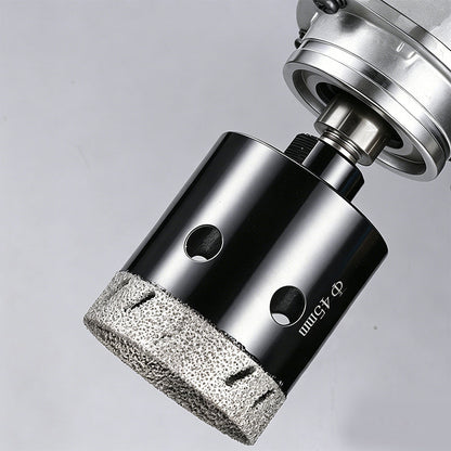 💎🛠Diamond Hole Saw for Angle Grinder – Dry Drilling Porcelain, Granite, Marble & Tile, Brazed Grit, Ultra-Thin Edge, M10 Thread, 20-60mm Sizes