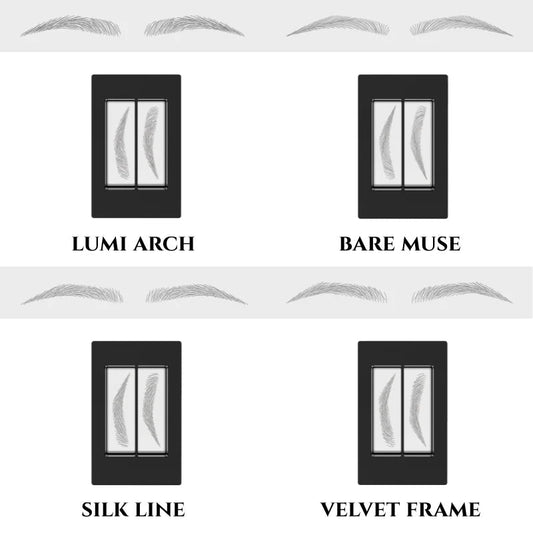 🖌️Waterproof Eyebrow Stamp Kit 👁️ – Instant Microblading Effect, Natural Hair-Like Strokes, 4 Brow Shapes, Long-Lasting & Smudge-Proof