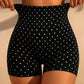 💥Up to 50% off！2-Piece Halter Neck Activewear Set – Built-In Padded Bra Top & High-Waisted Shorts, Ruched Bust, Stretchy Nylon, Polka Dot Print, Ideal for Yoga, Fitness & Summer Casual