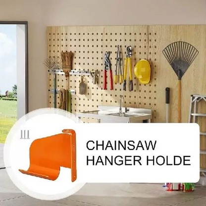 Heavy-Duty Chainsaw Wall Mount 🪓 – Solid Iron, Rust-Proof Powder Coating, Universal Cradle for Gas & Electric Saws, Quick Install