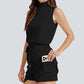 💥Up to 50% off ！Women’s 2-Piece Tank Top & Mini Skirt Set 👗 – Breathable Stretch Activewear, Flattering Fit, S-2XL, for Gym, Lounge & Summer Outings