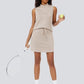 💥Up to 50% off ！Women’s 2-Piece Tank Top & Mini Skirt Set 👗 – Breathable Stretch Activewear, Flattering Fit, S-2XL, for Gym, Lounge & Summer Outings