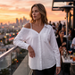 🔥While Supplies Last 50% OFF!🎉 Off-Shoulder Button-Up Top 👚✨ – Crinkle Texture, Relaxed Fit, 5 Colours, S-XL