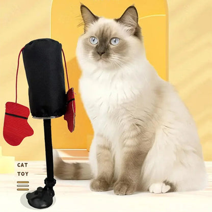 Interactive Cat Punching Bag 🐱🥊 – Sturdy Base, Tease Gloves, Durable & Easy Clean