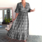 🔥Hot Sale🔥Boho Floral Midi Dress 🌸✨ – V-Neck, Elastic Waist, Off-Shoulder, Lightweight