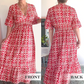 🔥Hot Sale🔥Boho Floral Midi Dress 🌸✨ – V-Neck, Elastic Waist, Off-Shoulder, Lightweight